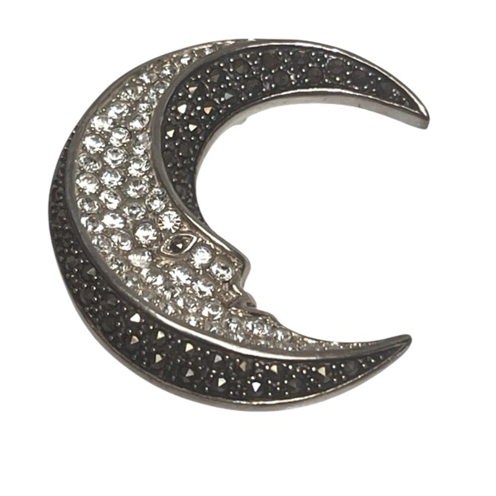Man in the Moon 925 Sterling Silver Mexico Brooch